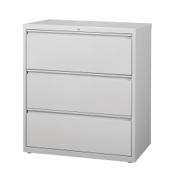 WorkPro® 19"D Lateral 3-Drawer File Cabinet, Light Gray