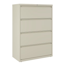 WorkPro® 36"W x 18-5/8"D Lateral 4-Drawer File Cabinet, Putty
