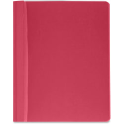 Business Source Letter Report Cover - 8 1/2" x 11" - 100 Sheets Capacity - 3 x Prong Fastener - Red - Textured, Non-stick - 25 / Box