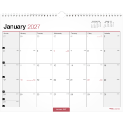 Office Depot Brand Monthly Wall Calendar, 15" x 12", White, January 2027 to December 2027, OD30242827