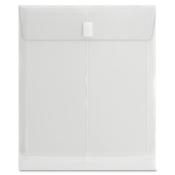 Sparco String & Button Poly-Hide Envelope, 8 1/2" x 11", Clear