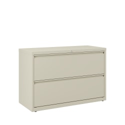 WorkPro® 42"W x 18-5/8"D Lateral 2-Drawer File Cabinet, Putty