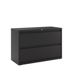 WorkPro® 42"W x 18-5/8"D Lateral 2-Drawer File Cabinet, Black