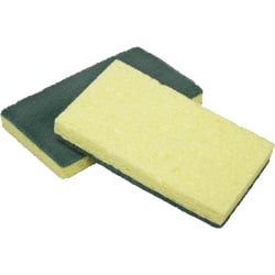 SKILCRAFT® Cellulose Scrubber Sponges, 4-1/2" x 2-3/4", Yellow, Pack Of 3 Sponges