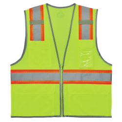 Ergodyne GloWear® 2-Tone Mesh Hi-Vis Type-R Class 2 Safety Vest, Medium, Lime