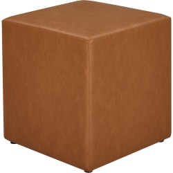 Lifestyle Solutions Brady Faux Leather Ottoman, 19"H x 18"W x 18"D, Camel