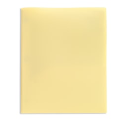 Office Depot® 2-Pocket School-Grade Poly Folder With Prongs, Letter Size, Butter Yellow