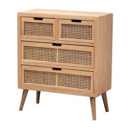 Baxton Studio Alina 4-Drawer Accent Storage Cabinet, Medium Oak