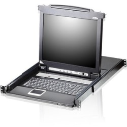 Aten Slideaway CL5716 19" LCD Console with 16-Port KVMP Switch-TAA Compliant - 16 Computer(s) - 19" Active Matrix TFT LCD - 16 x SPHD-15 Keyboard/Mouse/Video, 1 x Type A USB - 1U Height