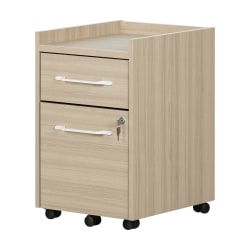 South Shore Helsy 16"W Lateral 2-Drawer Mobile File Cabinet, Soft Elm