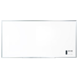 WorkPro? Porcelain Magnetic Dry-Erase Whiteboard, 48" x 96", Aluminum Frame With Titanium Finish