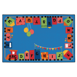 Carpets for Kids® KID$Value Rugs™ Alphabet Fun Train Activity Rug, 4' x 6' , Blue