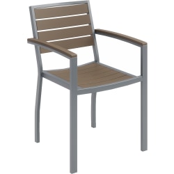 KFI Studios Eveleen Outdoor Arm Chair, Mocha/Silver