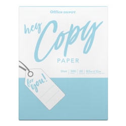 Office Depot® School Color Copy Paper, Blue, Letter (8.5" x 11"), 300 Sheets Per Pack, 20 Lb