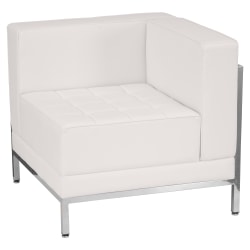 Flash Furniture HERCULES Imagination Series Contemporary LeatherSoft Modular Right Corner Chair, Melrose White -ZBIMAGRTCNRWH