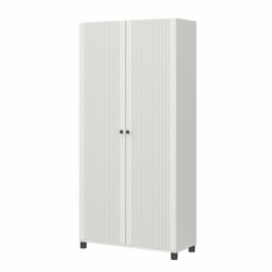 Systembuild Evolution Kendall Fluted 36"W 2-Door Storage Cabinet, White