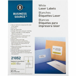 Business Source Bright White Premium-quality Address Labels - 3 1/3"x 4" - Permanent Adhesive - Rectangle - 21052