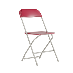Flash Furniture HERCULES Series Premium Plastic Folding Chair, Red/Gray