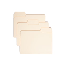 Smead® SuperTab® Heavyweight File Folders, Letter Size, 1/3 Cut, Manila, Box Of 50