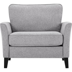 Lifestyle Solutions Serta Dieter Accent Guest Chair, Light Gray/Black