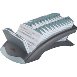 Durable Address Card File - 500 Card Capacity - For 2.87" x 4.12" Size Card - 25 A-Z Index Guide - Black, Gray