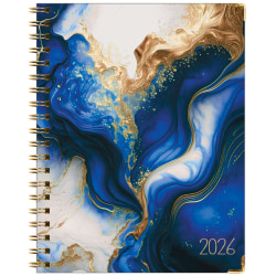 2025-2026 Global Excello Brands Hardcover Fashion Weekly/Monthly Planner, 8-1/2" x 11", Dark Blue Marble, November 2025 To December 2026