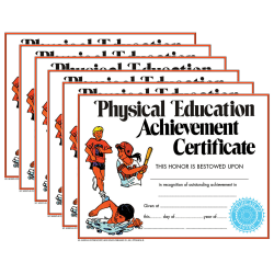 Hayes Publishing Physical Education Achievement Certificate, 8.5" x 11", 30 Per Pack, Set Of 6 Packs