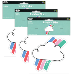 Creative Teaching Press® Designer Cut-Outs, 6", Rainbow Skies, 36 Cut-Outs Per Pack, Set Of 3 Packs