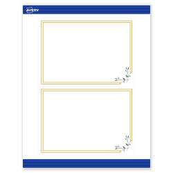 Avery® Printable Invitation Cards With Sure Feed® Technology, S00-DN1-PRMWC10, Rectangle, 5" x 7", Matte White, Preprinted Double Gold Border with Florals Design, Pack Of 20