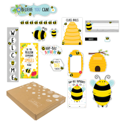 Creative Teaching Press Curated Classroom Busy Bees Bulletin Board Set, Back To School, All Ages, Set Of 215 Pieces