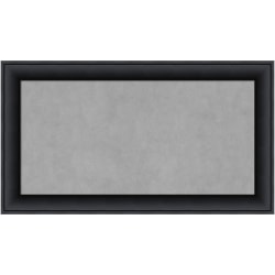 Amanti Art Magnetic Bulletin Board, Steel/Aluminum, 27" x 15", Nero Black Wood Frame