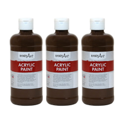 Handy Art Acrylic Paint 16 oz, Burnt Umber, Pack Of 3