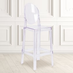 Flash Furniture Ghost Bar Stool With Oval Back, Transparent Crystal