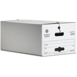 Business Source Light Duty Legal Size Storage Box - External Dimensions: 15"x 24" Depth x 10" - Media Size Supported: Legal - 26750