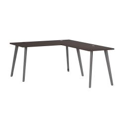 WorkPro Motiva 60"W Modern L-Shaped Office Desk With Metal Legs, Storm Gray, Installation Included