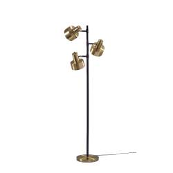 Adesso® Clayton Tree Lamp, 66-1/2"H, Antique Brass/Matte Black