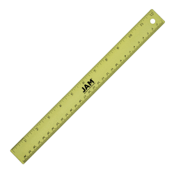 JAM Paper® Non-Skid Stainless-Steel Ruler, 12", Lime Green