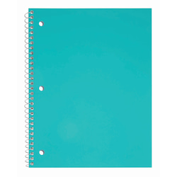 Just Basics® Poly Spiral Notebook, 8" x 10-1/2", 1 Subject, College Ruled, 70 Sheets, Teal