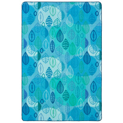 Carpets for Kids® Pixel Perfect Collection™ Peaceful Spaces Leaf Activity Rug, 4' x 6', Blue