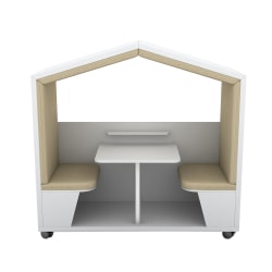 Nook POD Air 2-Person Workspace Pod, White/Wheat, 79"W x  77"H