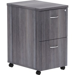 Lorell® Essentials 22"D Vertical 2-Drawer Mobile Pedestal File Cabinet, Weathered Charcoal