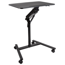 Mount-It! MI-7969 Height-Adjustable Rolling Sit-Stand Workstation, 41-3/4"H x 30"W x 23-1/4"D, Black