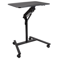 Mount-It! MI-7969 Height-Adjustable Rolling Sit-Stand Workstation, Black