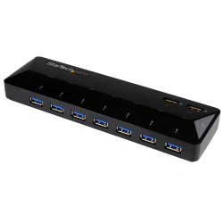 StarTech.com 7-Port USB 3.0 Hub plus Dedicated Charging Ports - 2 x 2.4A Ports - Desktop USB Hub and Fast-Charging Station - 7-Port USB 3.0 Hub plus two Dedicated Charging Ports