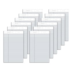 TOPS™ Prism+™ Color Writing Pads, 5" x 8", Legal Ruled, 25 Sheets, Gray, Pack Of 12 Pads