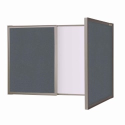 Ghent VisuALL PC Fabric Non-Magnetic Bulletin Board, 24" x 36", Gray, Satin Aluminum Frame