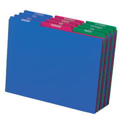 Pendaflex Poly File Guide Sets - Printed Tab(s) - Month - January-December - 8.5" Divider Width x 11" Divider Length - Letter - Assorted Polypropylene Divider - Assorted Tab(s) - 12 / Set