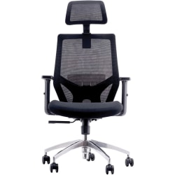 Urban Factory Ergo: Adjustable Office Chair - 5-star Base - Black - Fabric, Rubber, Steel, Chrome, Plastic - Armrest