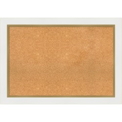 Amanti Art Cork Bulletin Board, 41" x 29", Natural, Eva White Gold Polystyrene Frame