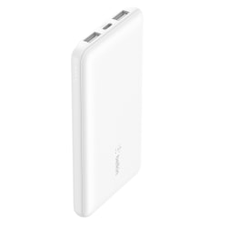 Belkin BoostCharge Power Bank For iPhone/Samsung/Google Pixel, White, BPB011BTWH